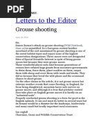 Letter in The Times On Grouse Shooting From The Game & Wildlife Conservation Trust (June 14)