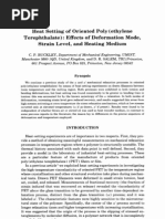 Heat Setting of Oriented Poly (Ethylene Terephthalate) Effects of Deformation Mode, Strain Level, and Heating Medium