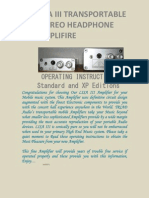 LISA III PORTABLE HEADPHONE AMPLIFIRE Operating Manual