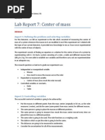 Lab Report 7 Center of Mass