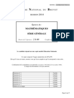 Mathematiques Serie Generale DNB Juin 2014