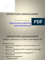 Operations Management: Mohanasundaram.k@alliance - Edu.in