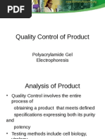 Quality Control of Product: Polyacrylamide Gel Electrophoresis