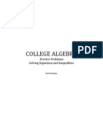 College Algebra: Practice Problems Solving Equations and Inequalities