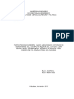 PARTICIPACIÓN CIUDADANA EN LOS MECANISMOS EXTERNOS DE SUPERVISIÓN DEL CUERPO DE POLICÍA DEL ESTADO LARA SEGÚN LA LEY ORGÁNICA DEL SERVICIO DE POLICÍA Y DEL CUERPO DE POLICÍA NACIONAL BOLIVARIANA Comisionado Agregado José E Pérez Suárez