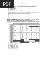 SAMPLE EXAM QUESTIONS #2 1. in A Time-Series Forecasting Problem