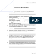 Full Blown Research Format: Research Proposal Application Guide