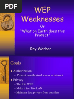 WEP Weaknesses: or "What On Earth Does This Protect" Roy Werber