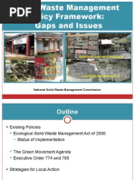 Solid Waste Management Policy Framework: Gaps and Issues