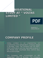 Organisational Study at " Voltas Limited "