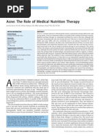 Acne The Role of Medical Nutrition Therapy