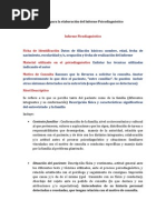 Guía de Informe Psicodiagnóstico Actualizado