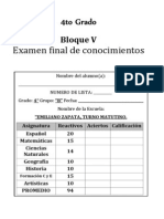 Examen Final Cuarto Grado