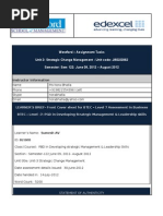 Westford - Assignment Tasks Unit 3: Strategic Change Management - Unit Code: J/602/2062 Semester: Sem 122: June 09, 2012 - August 2012