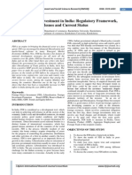 Foreign Direct Investment in India: Regulatory Framework, Issues and Current Status