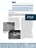 Behaviour and Performance of Concrete Sidewalks: by Balvant Rajani