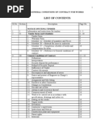 List of Contents: General Conditions of Contract For Works