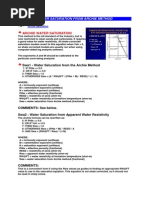 Water Saturation From Archie Method