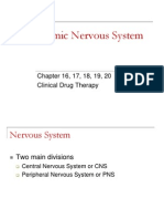 Autonomic Nervous System: Chapter 16, 17, 18, 19, 20 Clinical Drug Therapy