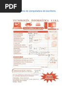 Proforma de Computadora de Escritorio