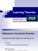 Learning Theories Behaviourism, Cognitivism, Social Constructivism