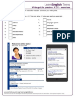 Writing Skills Practice: A CV - Exercises: Preparation