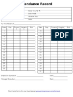 Monthly Employee Attendance Records