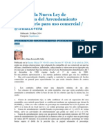 Claves de La Nueva Ley de Regulación Del Arrendamiento Inmobiliario para Uso Comercial