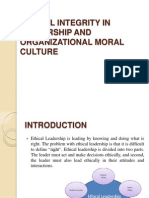 Ethical Integrity in Leadership and Organizational Moral Culture