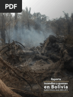 Reporte de Incendios Forestales y Quemas en Bolivia, de 2000 A 2013