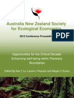 Opportunities For The Critical Decade: Enhancing Well-Being Within Planetary Boundaries. Australia New Zealand Society For Ecological Economics 2013 Conference Proceedings