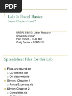 Lab 1: Excel Basics: Simon Chapters 1 and 2