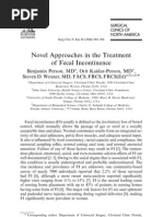 Novel Approaches in The Treatment of Fecal Incontinence