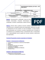 Plano - Ensino Adm Materiais II 2014 - 1