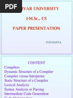 Periyar University I-M.Sc., CS Paper Presentation: - P.Suganya