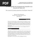 Grass, Milena. La Investigación en La Escuela de Teatro UC