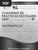 Cuaderno de Prácticas Escolares Matemáticas Secundaria - Monterrey