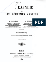 La Kabylie Et Les Coutumes Kabyles 1/3, Par Hanoteau Et Letourneux, 1893