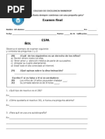 1.-6to Grado - Examen Final Español