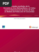 Encuesta Indecopi - Ipsos para La Determinacion de Línea de Base en Materia de Proteccion Del Consumidor