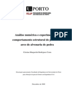 Análise Numérica e Experimental Do Comportamento Estrutural de Pontes em Arco de Alvenaria de Pedra