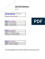 IELTS Speaking Test Summary