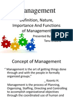 Management: Definition, Nature, Importance and Functions of Management