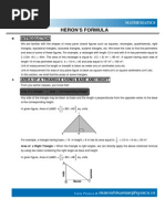 Heron's Formular Surface Areas and Volumes & Triangles