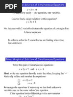 Non - Graphical Solution of Simultaneous Equations