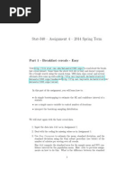 Stat-340 - Assignment 4 - 2014 Spring Term: Part 1 - Breakfast Cereals - Easy