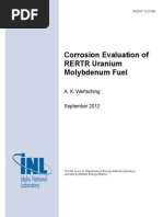 Corrosion Evaluation of RERTR Uranium Molybdenum Fuel: A. K. Wertsching September 2012