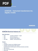 KONČAR - Instrument Transformers Inc. Zagreb, Croatia