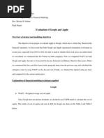 FIN 5190. Final Project Evaluation of Google and Apple Yuanyuan Pan