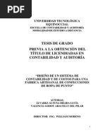 "Diseño de Un Sistema de Contabilidad y de Costos para Una Fabrica Artesanal de Confecciones de Ropa de Punto